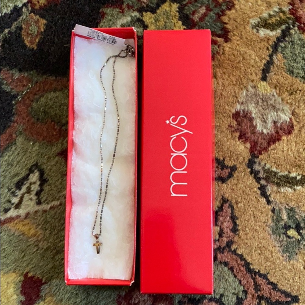 NWT silver cross necklace